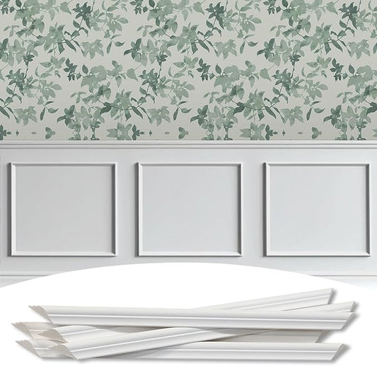 3-Frame 20" x 20" Premade Accent Wall Molding Kit, Ready-to-Assemble Wainscoting Panels, Pre-Cut Chair Rail Moulding Trim Picture Frame for Home Décor