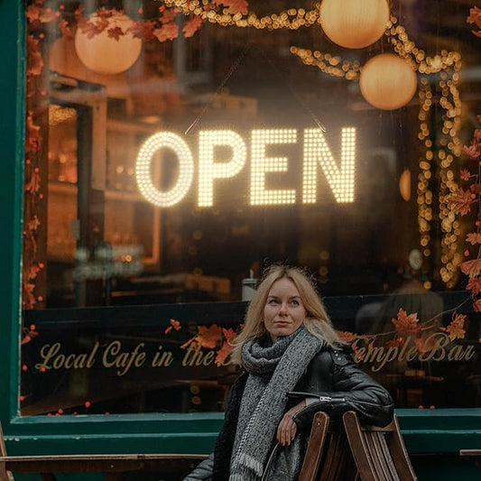 LED Open Sign for Business,22"x7" Dimmable Brightness Large Electric Light Up Sign, Hanging Installation for Store Restaurant Office Bar Hotel Salon (warm white)