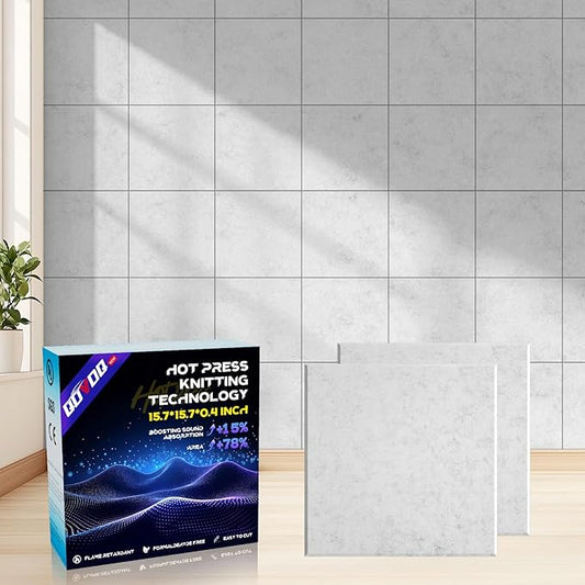 10 Pack Large Self-Adhesive Soundproof Wall Panels, 15.7 x 15.7 x 0.4 in Sound Proof Foam Panels for Walls, Cork Boards Alternative,Acoustic Panels, Sound Dampening Panels Grey