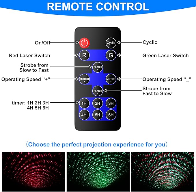 Christmas Laser Projector Light Outdoor: Green Red 2 Color Firefly Laser Lights, IP65 Waterproof Star Projector Lights Show Decor for Garden Yard Holiday Party, Christmas Halloween New Year Gift