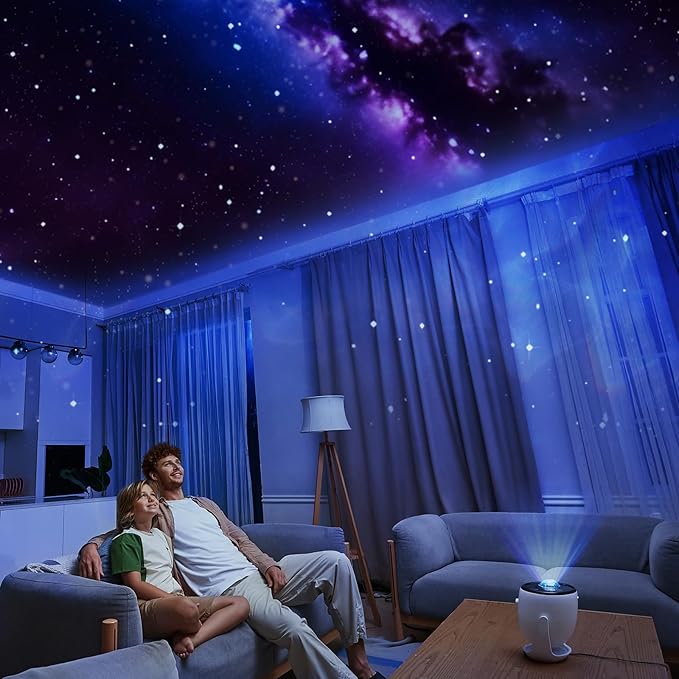 3D Galaxy Projector Night Light Projector with Bluetooth Speaker, Featuring 90 Patterns of 3D Star and Aurora Projection, Birthdays, Christmas, Valentine's Day