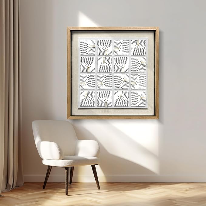 LIUZEYUE - Modern 3D three-dimensional relief, artificial crystal, gold foil art, living room, office room wall decoration 31.5"x31.5" white