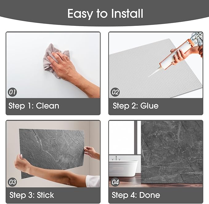 Natural Flexible Soft Stone Wall Panel, 20-Pack, 37.75 Sq Ft Coverage, Flexible & Bendable Exterior Wall Panels - Textured Stone Siding for Interior & Outdoor Use - Black