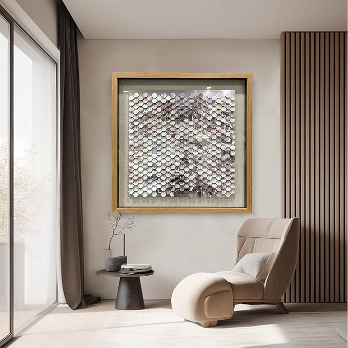 LIUZEYUE - Art Gallery - Handmade Original Wall Artworks - Solid Wood Frame, Metal Wall Decoration Painting 31.5"x31.5"