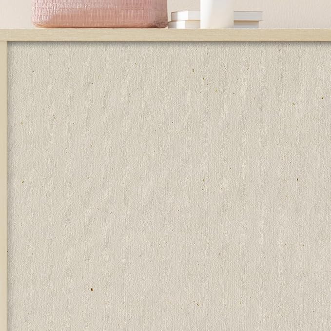 Matte White Grasscloth Textured Wallpaper Natural&Neutral&Handmade Style Thick Peel and Stick Removable for Bedroom,Office,Cabinet(16.5”x236.2”) (Leaves&Petals) M15