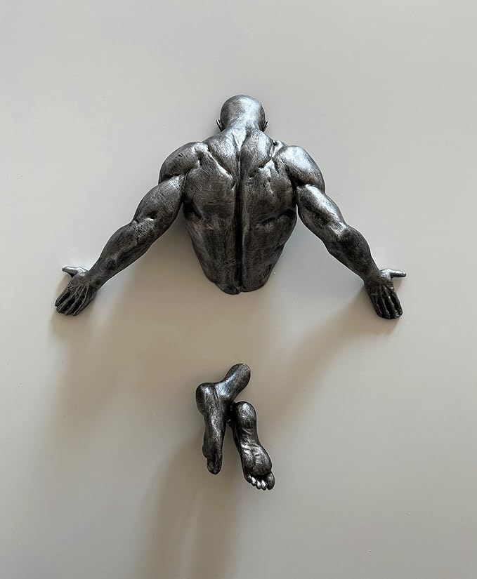 Man Coming Out From Wall Art, Wall Statue, Modern Wall Sculpture, Wall Decor, Abstract Wall Hangings