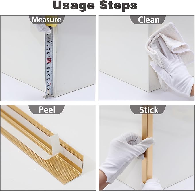 Aluminum Corner Guards, Peel and Stick L-Shaped Molding Trim for Wall Table Door Frame Protection and Decoration (Matte Gold, 3Pcs x 4.26ft x 0.8in)