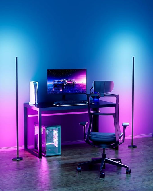 2PCS Corner Floor Lamp,RGB LED Corner Lamp with Remote Control,65" Color Changing Mood Light with Smart App and Remote Control Modern Floor Lamp with Music Sync for Bedroom, Living Room Gaming Room