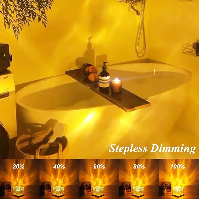 2Pack Aurora Ocean Wave Lights Projector(Touch & Remote), Cordless Rechargeable 16 Colors 4 Modes Northern Lights Dimmable Ambient Mood Lighting,Color Changing Night Light for Bedroom Shower (Large)