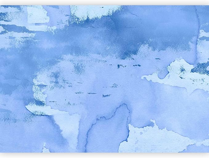 artgeist Wall Mural Concrete 116x83 in - Peel and Stick Self-Adhesive Wallpaper Removable Large Sticker Foil Wall Decor Print Picture Image Design Abstract Faux Stone Paint Stains Blue a-A-10180-a-c