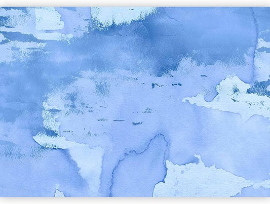 artgeist Wall Mural Concrete 193x138 in - Peel and Stick Self-Adhesive Wallpaper Removable Large Sticker Foil Wall Decor Print Picture Image Design Abstract Faux Stone Paint Stains Blue a-A-10180-a-c