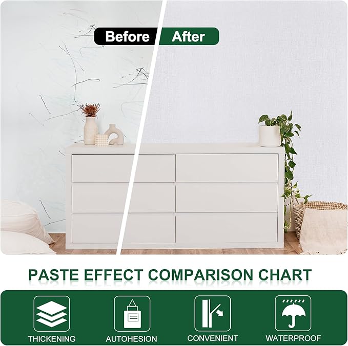 CAX Grasscloth Peel and Stick Wallpaper White Contact Paper 15.7"x472" White Grasscloth Wallpaper Self-Adhesive Removable Wall Paper Waterproof Faux Linen Wall Papers for Living Room Bed Room Cabinets