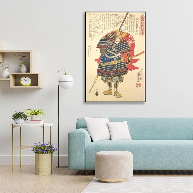 OKRA Utagawa Kuniyoshi Canvas Wall Art Horimoto Gidayu Takatoshi Poses Poster Japanese Ukiyo-E Woodcut Art Animal Nature Landscape Poster Japanese Classic Wall Decor Unframed 20×30in/50×75cm