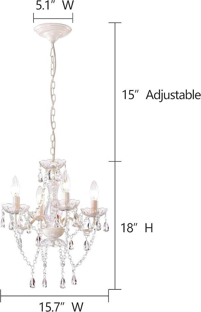 Mini Crystal Chandeliers Acrylic Beige Chandelier Lighting 4 Light Modern Hanging Light Fixtures