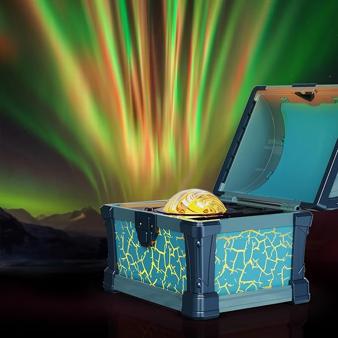 L LOHAS LED Galaxy Projector Night Light, Galaxy & Northern Lights Effect with 8 Colors, Cool Pirate Treasure Nightlight with Timer & Remote Control, for Gifts Kids Boys Girls Bedroom