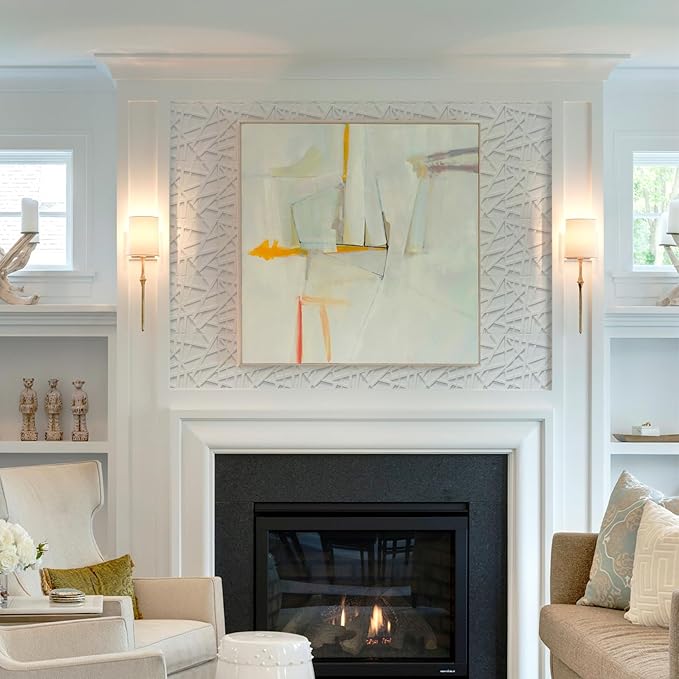 33 Pack 3D Wall Panels for Interior Wall Decor, 12''x12'' White Accent Textured Wall Panels, Wall Covering Panles for Living Room, Gaming Room, TV Background, Cover 32 Sq.Ft