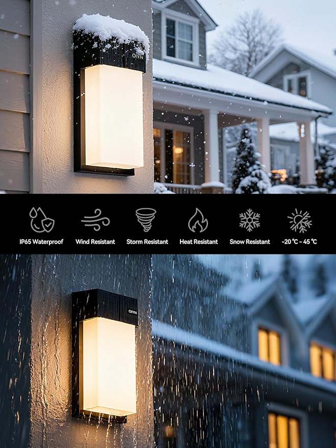 Outdoor Wall Lights 2 Pack, Smart LED RGBICWW Porch Lights Outdoor, Modern 1500LM Exterior Lighting Fixtures, IP65 Waterproof Color-Changing Wall Lamp for House, Patio, Garage, Yard