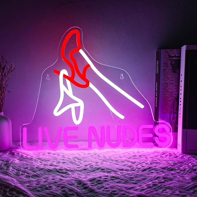 Live Nudes Neon Sign for Wall Decor, Sexy Lady Leg LED Neon Lights for Man Cave, Bar, Club, Bedroom, Game Room, Garage, Bachelorette Party Decor