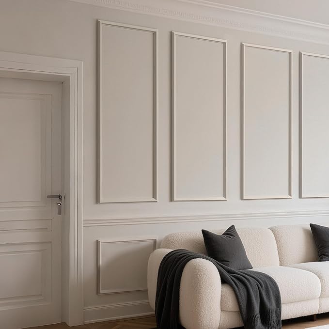 3 Sets Peel and Stick Wall Molding Kit, 54''x24'' Premade Wainscoting Accent Panels for Interior Wall Trim, Easy DIY Moulding Decor