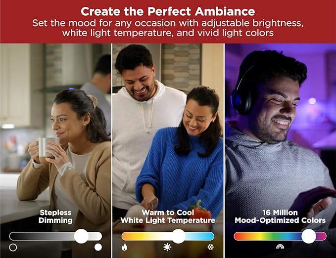 Black+Decker PureOptics Professional Push Wire Under Cabinet Light Bar, Add-on, Plug-in or Hardwire Compatible, Adjustable White and RGB LED, for Kitchen, Pantry, Cabinets, (1) 12" Bar