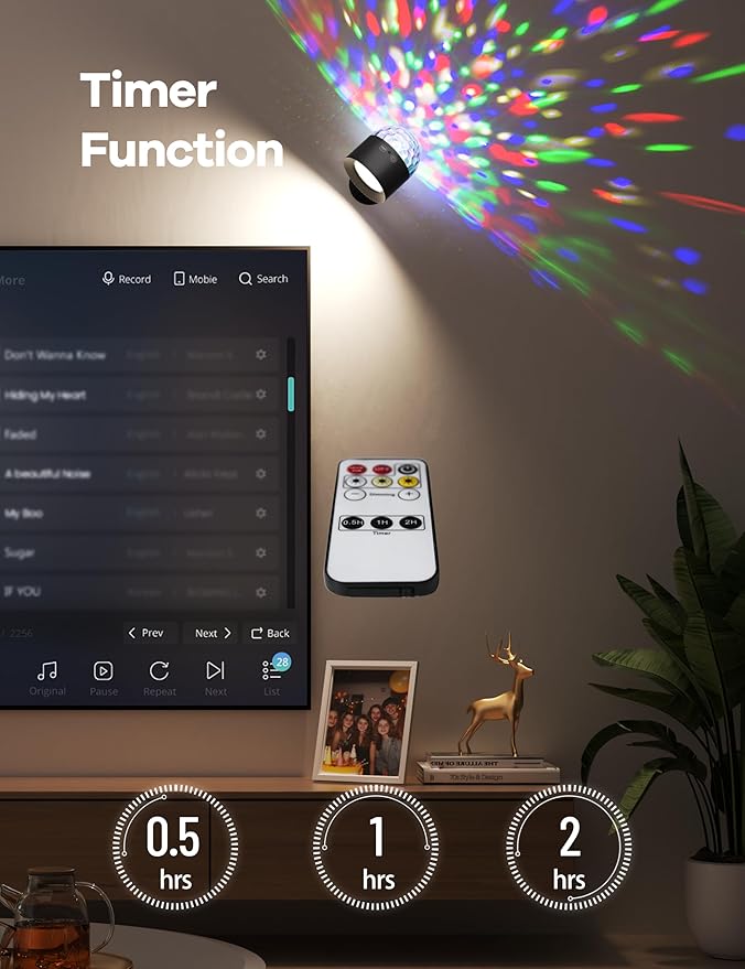 Joyzy Dynamic Wall Light Battery Operated Two-Headed Wall Lighting for Bedroom, Remote and Touch Control Wall Mounted Lamps with Wireless Led Magnetic Wall Sconce