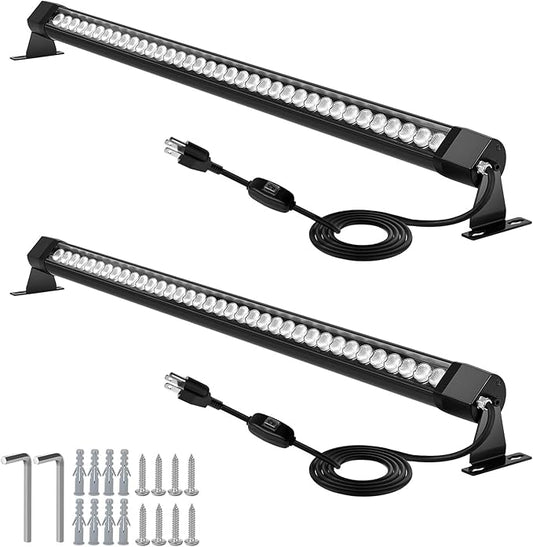 LED Wall Washer Lights Bar 2 Pack,54W 2700K Outdoor Wall Wash Lighting,40 Inch IP67 Waterproof 120V Outdoor LED Light Bar with Switch On/Off for Garden,Backyard,Building,Courtyard Landscape Lighting
