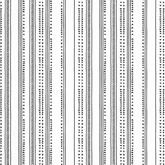 MulYeeh 17.5'' x 314'' Adhesive Peel and Stick Paper Modern Arrow Trellis Black White Wallpaper Modern Triangle Removable Wall Covering Prepasted Decorative