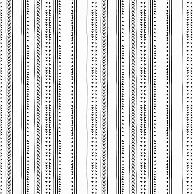 MulYeeh 17.5'' x 236'' Self-Adhesive Peel and Stick Paper Modern Arrow Trellis Black White Wallpaper Modern Triangle Removable Wall Covering Prepasted Decorative