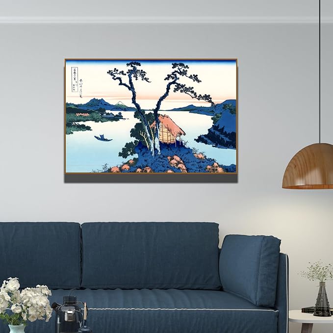 OKRA Katsushika Hokusai canvas wall art - Thirty-six Views of Mount Fuji - Lake Suwa in Shinano Province poster - Famous Japanese Art Paintings - Home Decor - Unframed