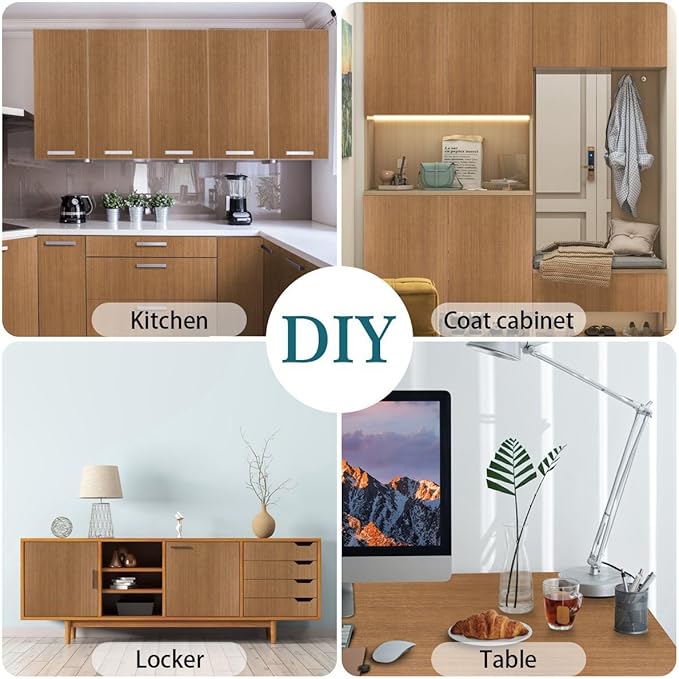 Arthome Peel and Stick Wallpaper - Brown Wood Contact Paper - Wallpaper - Self-Adhesive, Removable, and Waterproof for Cabinet Countertops Funiture (17" x393")