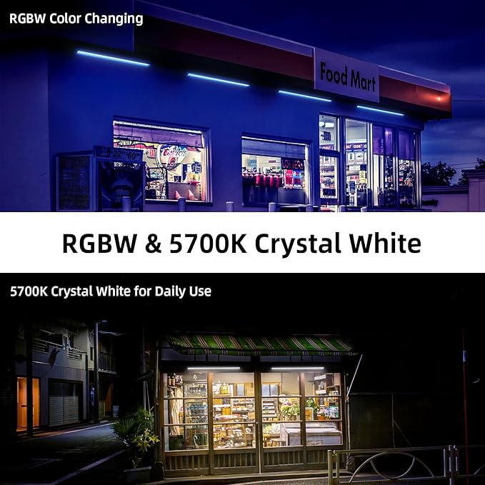 LED Wall Washer Light with RF Remote, 144W Color Changing Linear Wall Light Bar, 120V Waterproof Dimmable RGBW Landscape Spotlights for Outdoor & Indoor Lighting Projects