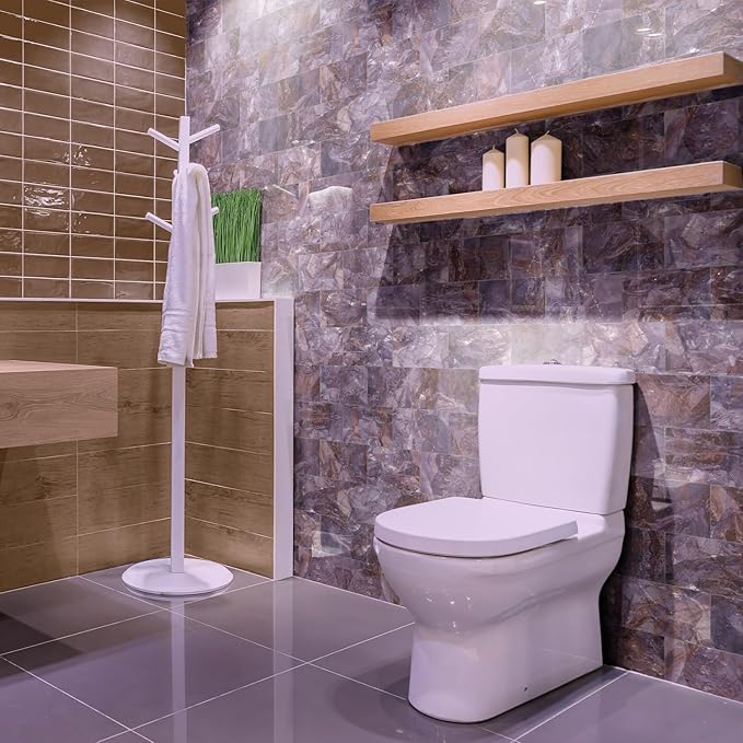 64-Pack Peel and Stick Backsplash Marble Wall Tiles, Waterproof 4" x 8" Glossy Imitation Fantasy Purple Marble, PVC Shower Wall Panels for Interior Wall Decor; Tile for Kitchen, Bathroom & Fireplace