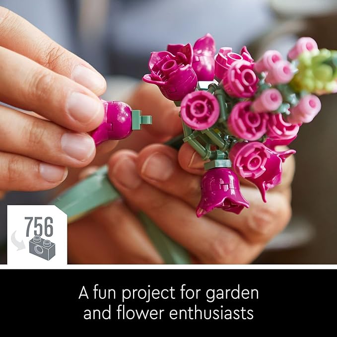 LEGO Botanicals Flower Bouquet Building Set - Artificial Flowers for Decoration for Home and Display, Ages 18+ - Small Fake Flowers for Table, Desk, Office - Gift for Birthdays - 10280