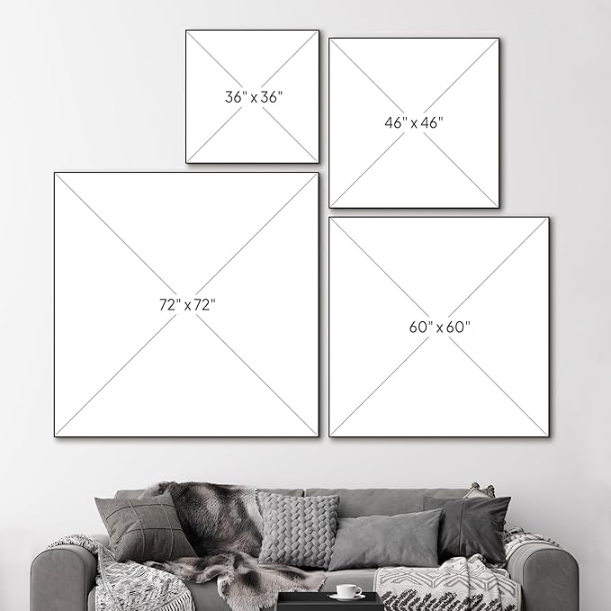 46"x46" XL Framed Wall Art Colorful Wildflower Garden Abstract Pink and Red Floral Field (Frame Assembly Required)