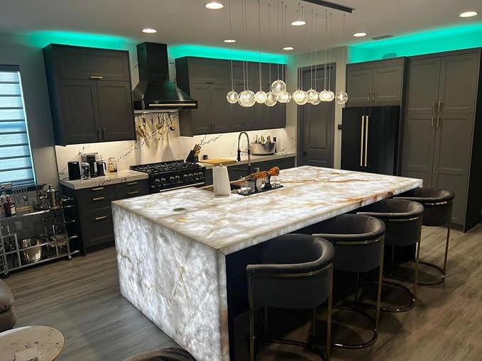 8PCS Backlight LED Panel kit for countertop 28W 6000K White Color with one 300W Transformer and one Controller can Backlit Around 10sqf