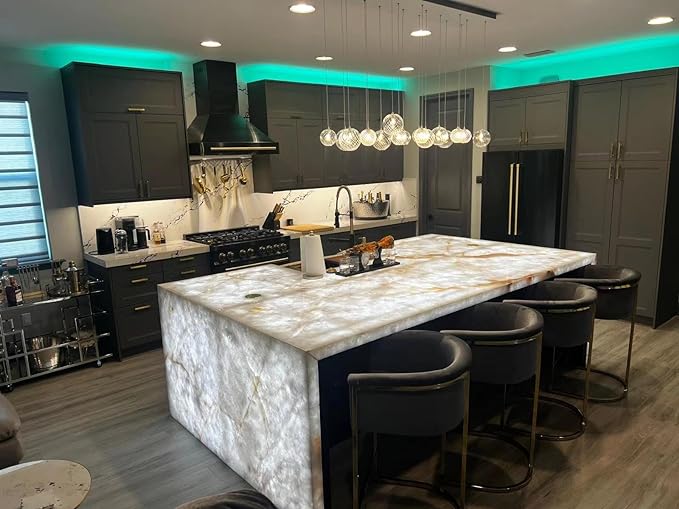 4PCS Soft LED Backlight Sheet 28W 6000K White Color Backlit Flexible cuttable 19.3X9.6 inch for Translucent countertop Indoor