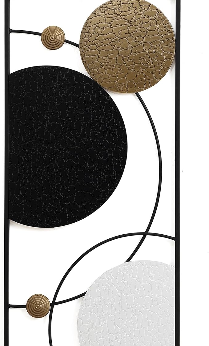 LuxenHome Metal Wall Art, Set of 2 Modern Multi-Color Abstract Metal Wall Decor Panels with Frame, 36" Hanging Sculpture Decor for Living Room, Art Artwork Gold Accent for Bedroom Dining Room Office