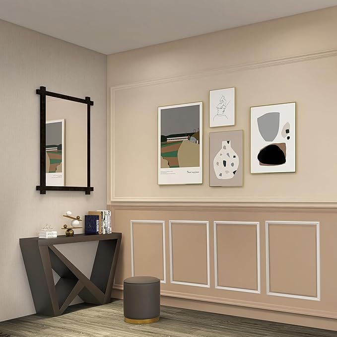 4 Sets Pre-Cut Wainscoting Panels 16”x24” Picture Frame Molding Peel and Stick Wall Molding kit Self Adhesive Molding Trim for Walls (40x60cm)