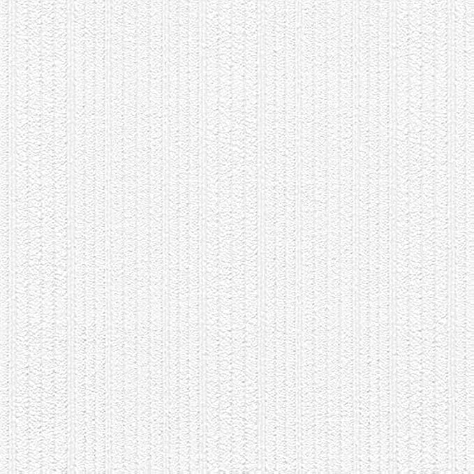 Manhattan Comfort NW48914 21" W x 33'L Natalie Series Vinyl Textured Paintable Stripes Design Large Wallpaper Roll, White