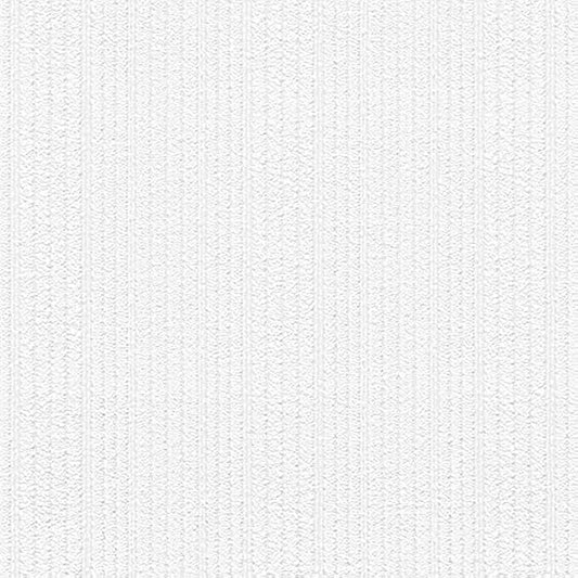 Manhattan Comfort NW48914 21" W x 33'L Natalie Series Vinyl Textured Paintable Stripes Design Large Wallpaper Roll, White