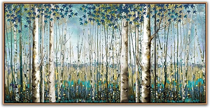 Nature Wall Art Forest Art Canvas Wall Decor Green Tree Canvas Print Artwork Decor for Living Room Landscape Pictures for Bedroom Home Office Decorations 20×40IN