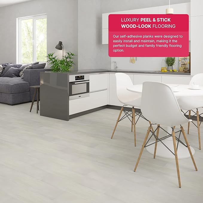 LUCiDA SURFACES Luxury Vinyl Floor Tiles-Peel & Stick Adhesive Flooring for DIY Installation-Sample Wood-Look Plank-6 inch x 12 inch