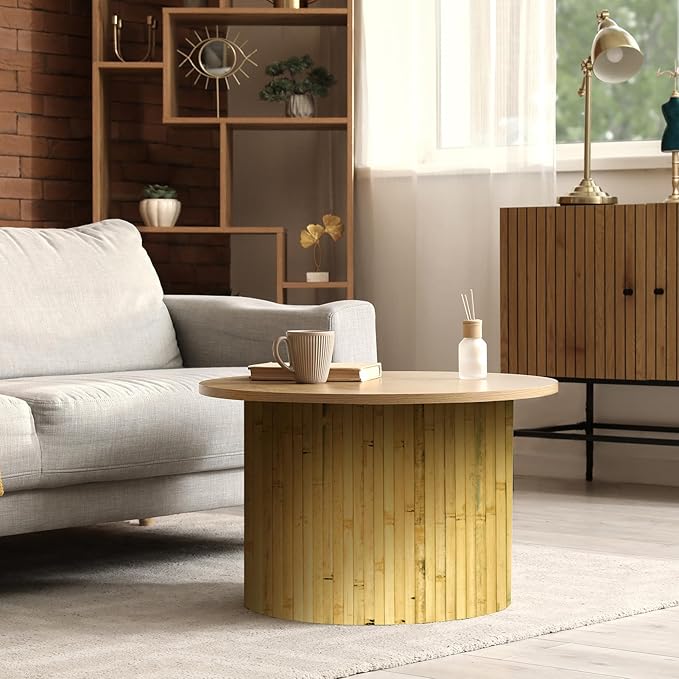 Art3d Natural Bamboo Wall Panel for Interior Wall Decor, Renewable Pole Wrap Wainscoting Paneling for Wall Ceiling Furniture Cabinet Office, 48 x 96 Inch, 2-Pack - Natural