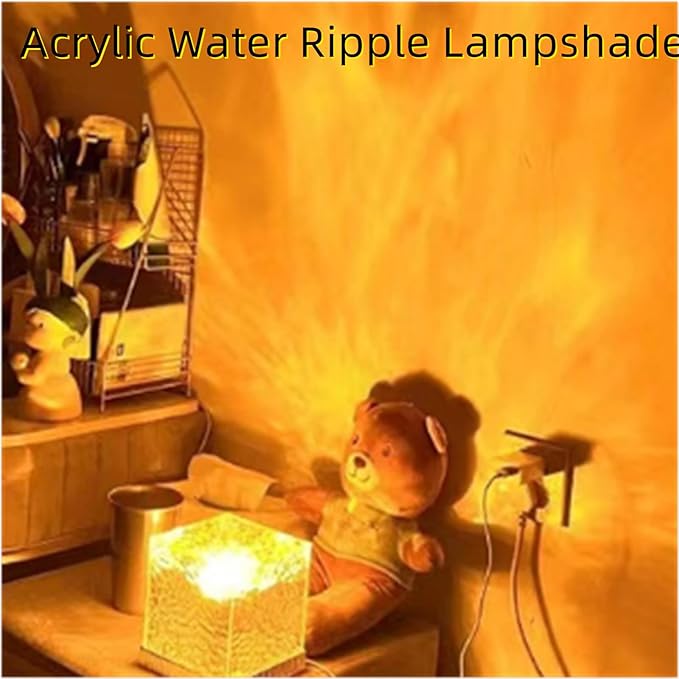 Aurora Dreamscape Projector, 3D Ripple Romantic Ambient Lighting, Aurora Projector for Bedroom, 16 Colors Rechargeable Aurora Light Projector (16 Colors, Plug-in Version)