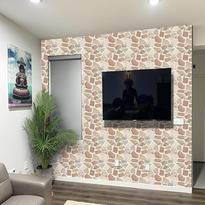 3D Wallpaper Peel and Stick, 3D Wall Panels 10PCS, Waterproof Self Adhesive Decorative 3D Brick Wall Panel Stone Wall Paneling for Living Room Bedroom kitchen Bathroom Interior wallboard (White stone)