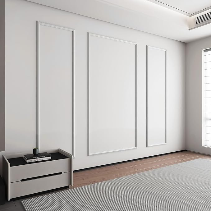 Art3dwallpanels Pre-Cut Wall Molding Set of 3 pcs, Ready-to-Assemble Wainscoting Panels for Interior Wall Décor Living Room Bedroom Accent Wall - Installed with Glue, 3 Frames