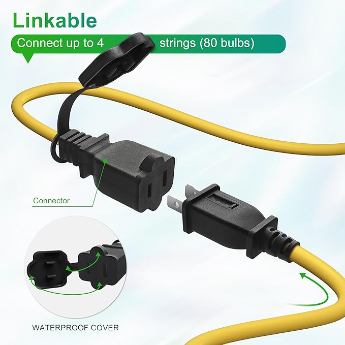 LEDIARY 200FT Construction String Lights, 20 Bulbs 200W 21000LM Work Lights with 20 Medium Base Sockets, Linkable Temporary Construction Lighting for Job Site Workshop Basement