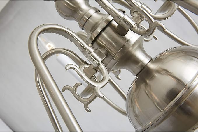 Livex Lighting 5006-91 Williamsburgh 6 Light Brushed Nickel Chandelier,18Hx24W,5006-91