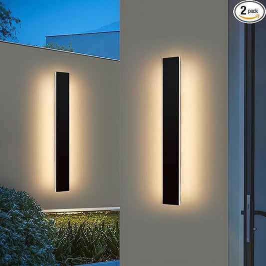 Mikeru 2 Pack Upgraded 39.3" Long LED Wall Sconce, 4.3" Wide IP65 Waterproof Outdoor Wall Lights, 3000K Warm White Exterior Lighting Fixtures for Front Porch, Garage, Basement & Patio