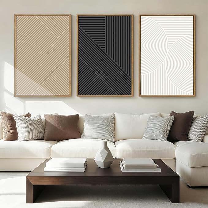 Anyzal Neutral Wall Art Modern Abstract Wall Decor Minimalist Boho Artwork 16x24 Inch Set of 3 for Living Room Bedroom Dining Room